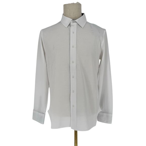 Robert Graham Casual Button Front Long Sleeve Shirt Solid White M - Picture 3 of 9